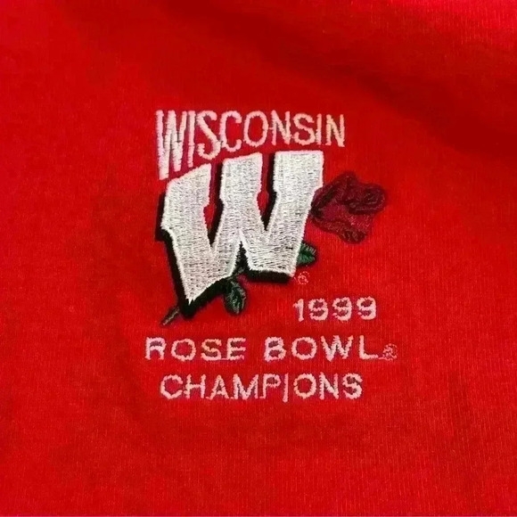 Vintage American made Wisconsin Badgers 1999 Rose bowl champions embroidered tee - Picture 2 of 4